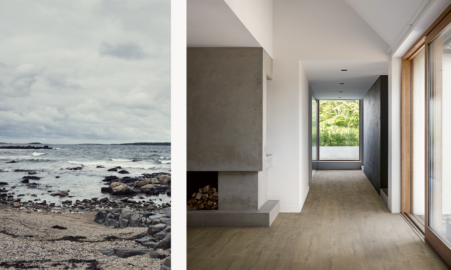 Pergo Scandinavian interior paired with coastal inspiration