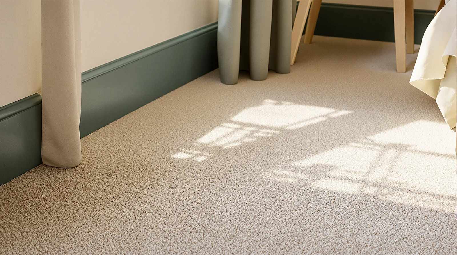 Carpet flooring in an interior